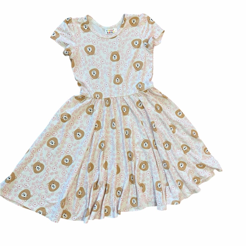 Dot Dot Smile Bear Print Kids Dress